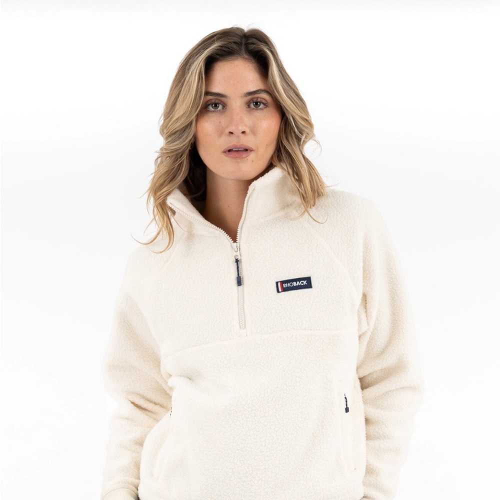 RhoBack Rivanna Ivory Fleece Pullover medium